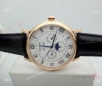Replica Patek Philippe Perpetual Calendar 42mm Watch Rose Gold White Dial